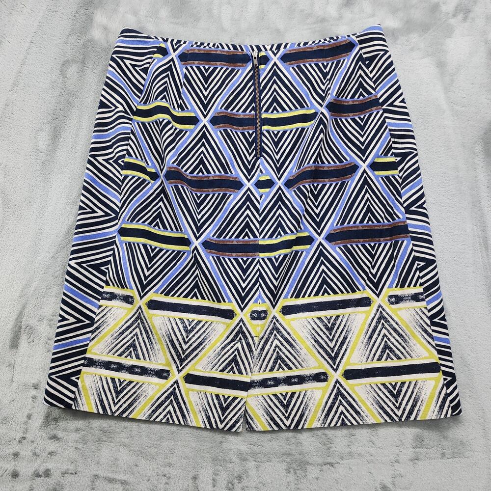 Nic+Zoe Skirt Size 10 Multicolor Tribal Geometric Pencil Stretch‎ Exposed Zip - Picture 2 of 7